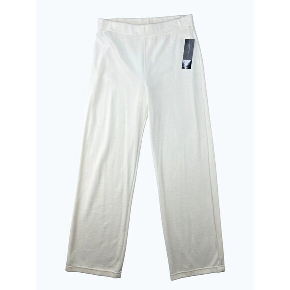 Jones New York Signature Womens Velour Ivory Cotton-Blend Lounge Pants Medium - Picture 10 of 11
